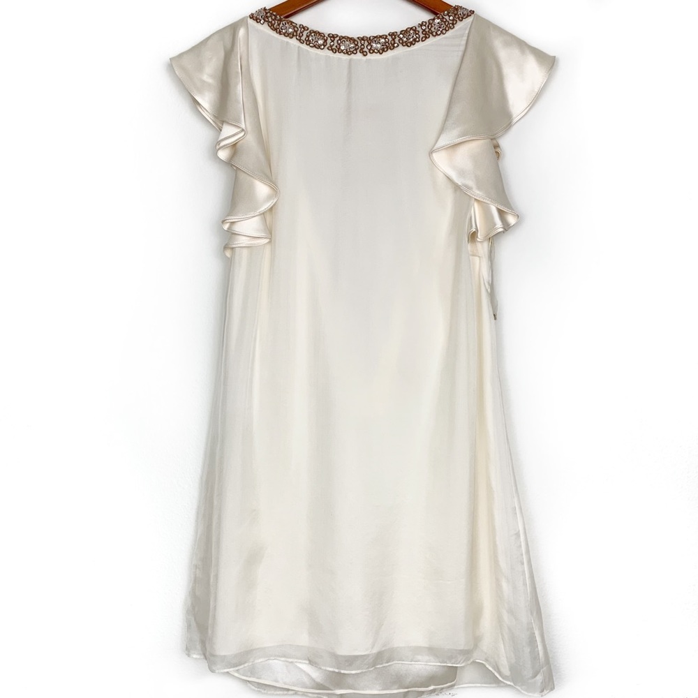 Alice + Olivia Ivory White Sequins Mini Dress NWT - Picture 2 of 5